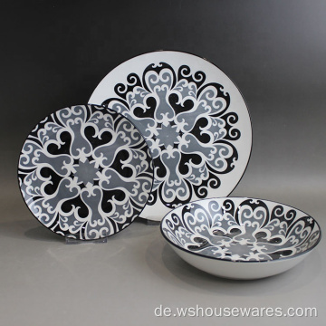 Pad Printing Porzellan Abendessen Set Farbe Keramik Geschirr Geschirr